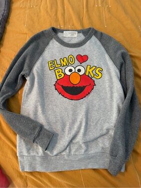 Out of Print Gray & Dark Gray Elmo Books Raglan Sweatshirt